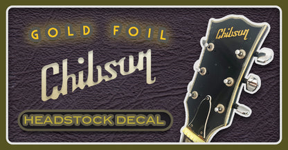 Gold Foil Chibson Headstock Decal (2 Pack)