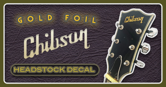 Gold Foil Chibson Headstock Decal (2 Pack)