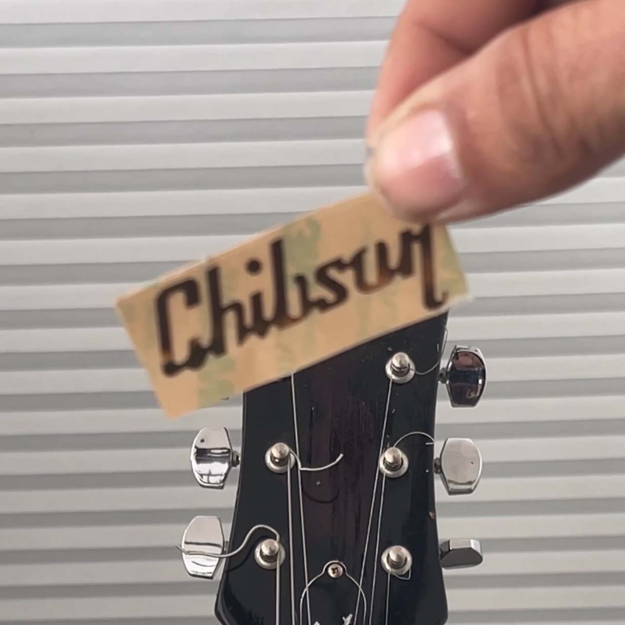 Gold Foil Chibson Headstock Decal (2 Pack)